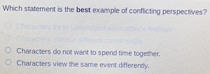 Solved: Which statement is the best example of conflicting perspectives ...