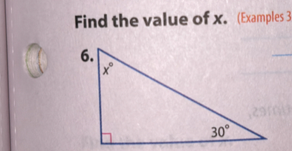 Find the value of x. (Examples 3