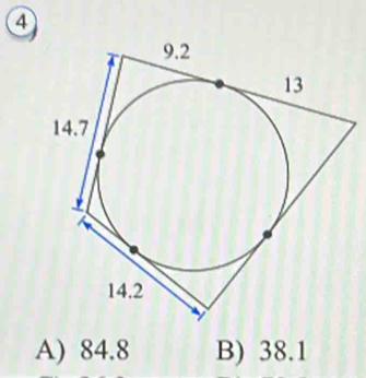 ④
A) 84.8 B) 38.1