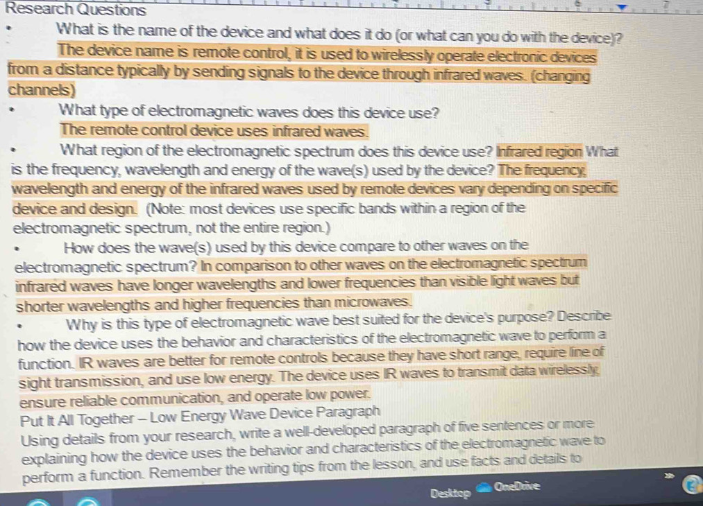 Solved: Research Questions What is the name of the device and what does ...