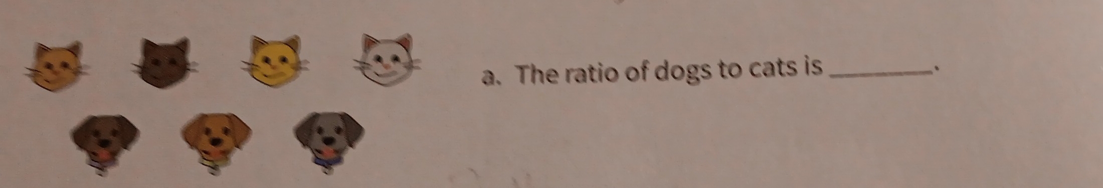 The ratio of dogs to cats is_