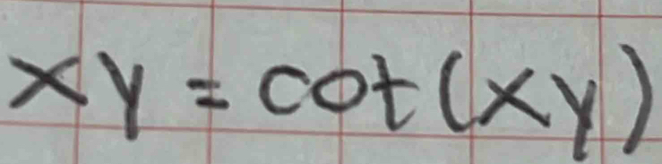 xy=cot (xy)