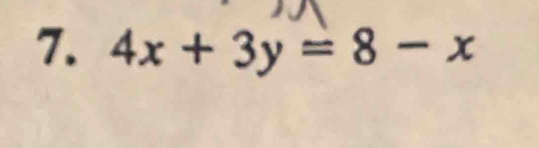 4x+3y=8-x