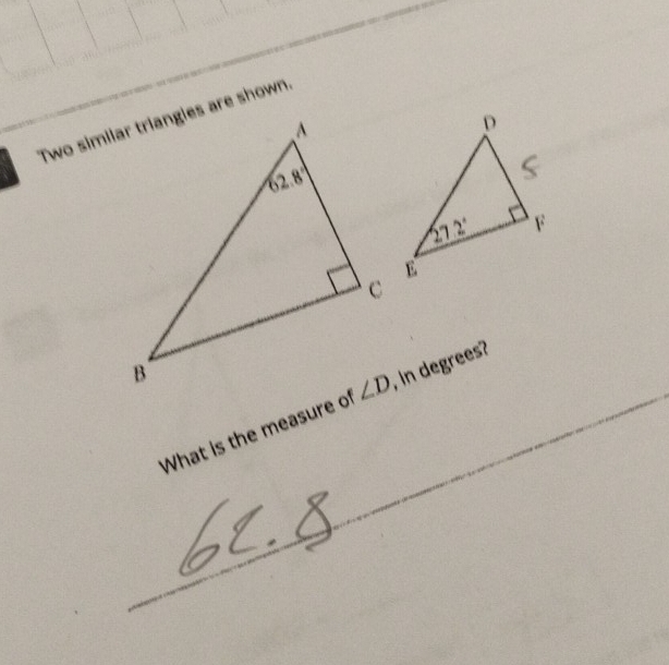 What is the measure of, in degrees?
_