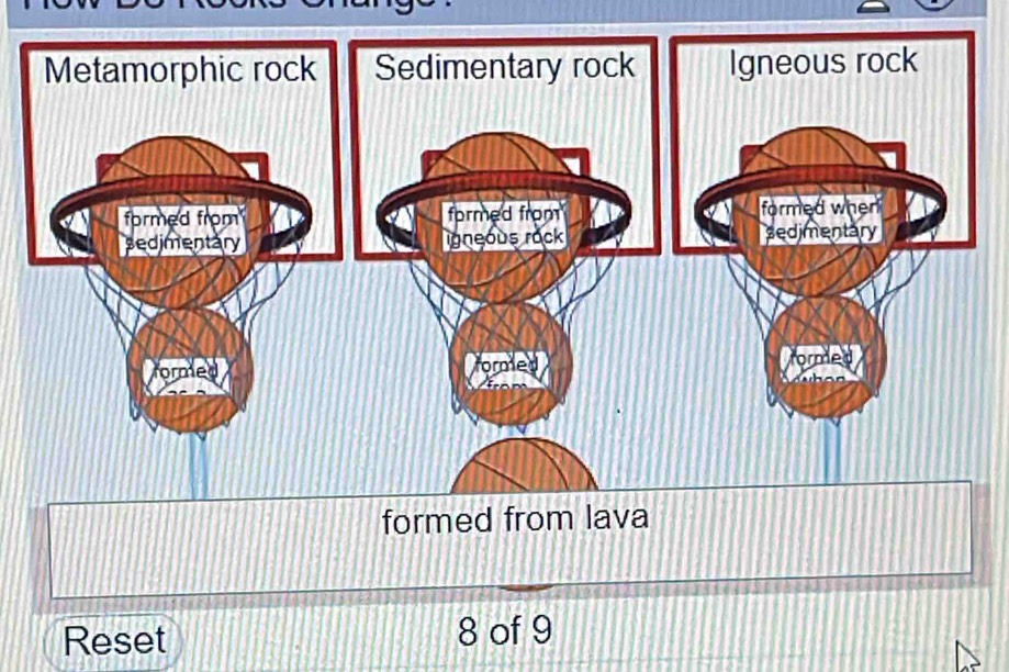 formed from lav 
Reset 8 of 9