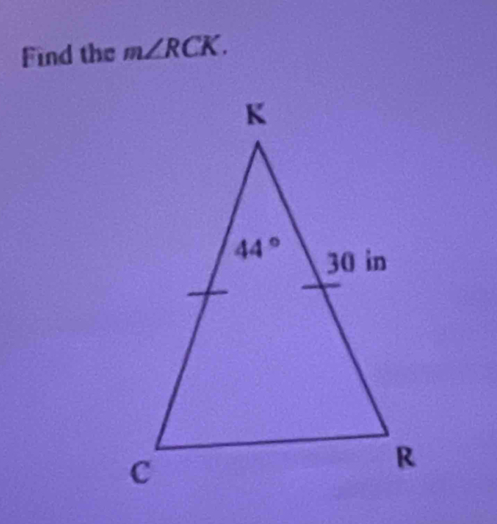 Find the m∠ RCK.