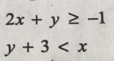 2x+y≥ -1
y+3