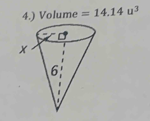 4.) Volume =14.14u^3