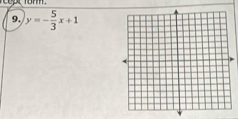 reept form. 
9. y=- 5/3 x+1