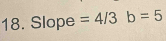 Slope =4/3b=5