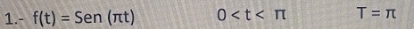 1.- f(t)=Sen(π t) 0 T=π