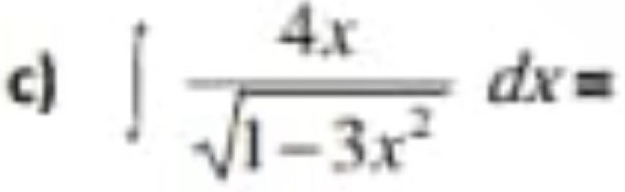 ∈t  4x/sqrt(1-3x^2) dx=