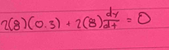 2(8)(0.3)+2(8) dy/dt =0