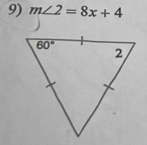 m∠ 2=8x+4