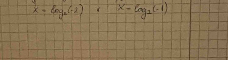 x=log _2(-2) v x=log _2(-1)