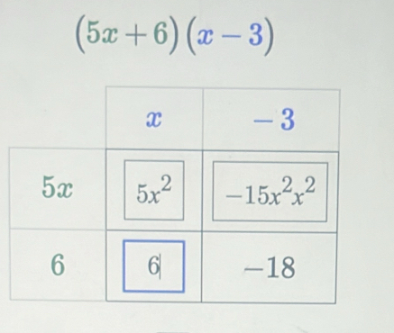 (5x+6)(x-3)