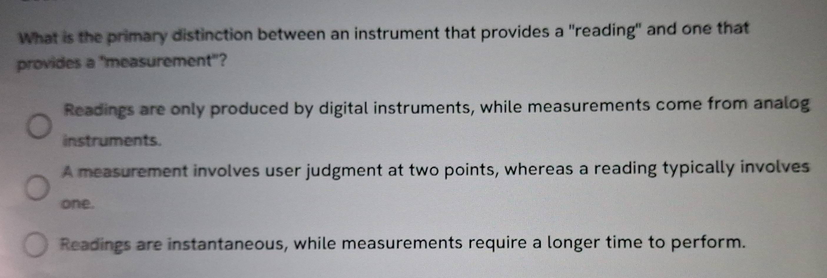Solved: What is the primary distinction between an instrument that ...