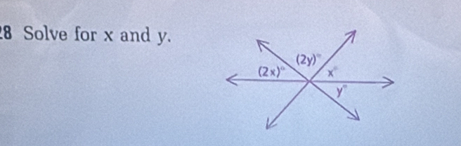 Solve for x and y.