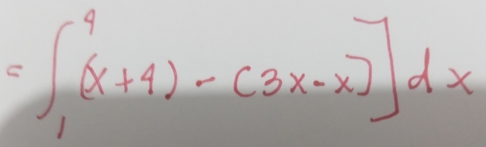 =∈t _1^4(x+4)-(3x-x)]dx