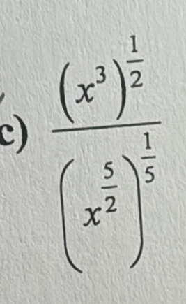 frac (x^3)^ 1/2 (x^(frac 3)2)^ 1/4 