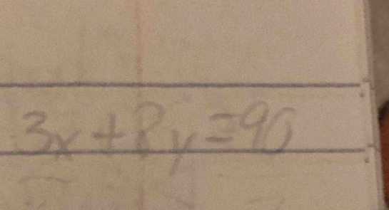 3x+8y=90