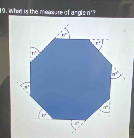 What is the measure of angle n°?