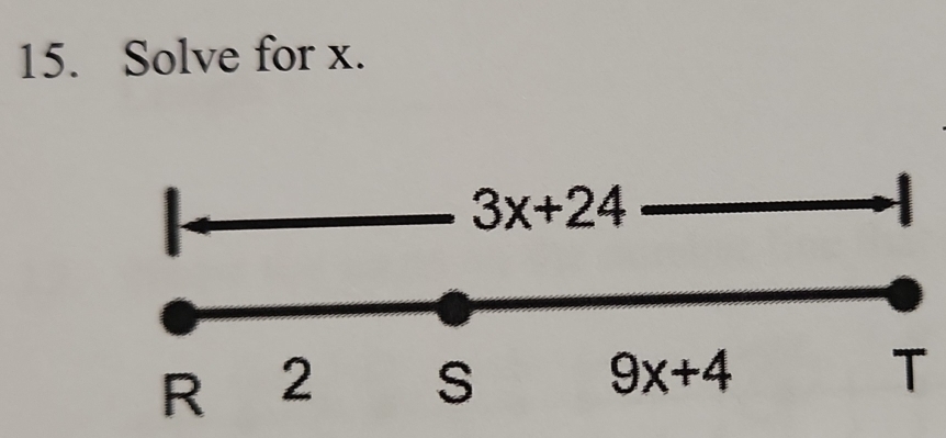 Solve for x.
T