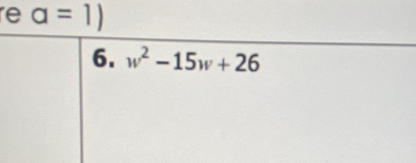 re a=1)