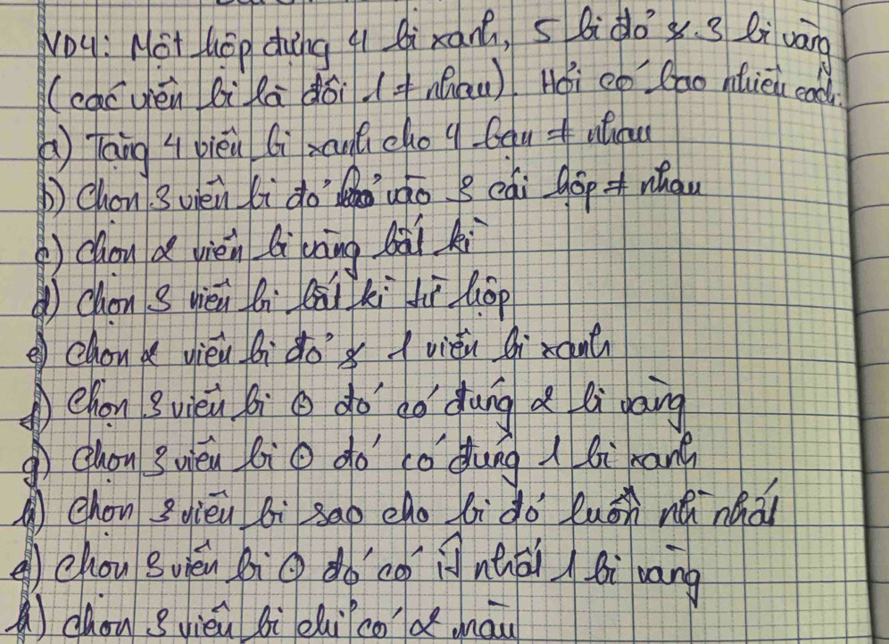 NOu: Not uáp chàng qì Qi xànú, sQdó g. 3 li vang 
(cac yhén Bi Rà dōi (+nāan) Hǒi có Cāo hèu cad 
( Táng 4pièu Gi xauú cho qQgu= auou 
Chon 3 uién li do uǎo B cái góp= whàu 
) chou d yièn Qi uāng bāi ki 
chon s yièu cì cāii ki jì hop 
chou d yièu áì dos vièu ghixànt 
Chon 3vièi bi do gó dung d li gáng 
g Chou 3 vièu biǒ do cǒ dung (hi rang 
Chon 3 qièu bi sao ehe li do luán nǎ náài 
a chou svén big docè nǎái bi vāng 
(chou s vièu bì chi cod mau