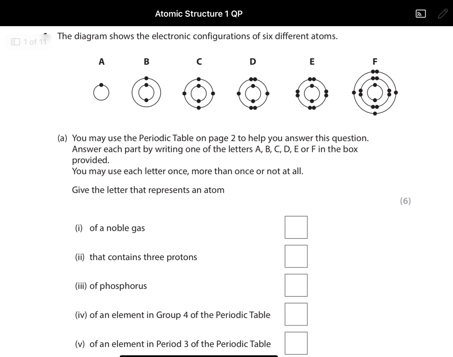 تم الحل:Atomic Structure 1 QP 1 of 11 The diagram shows the electronic ...