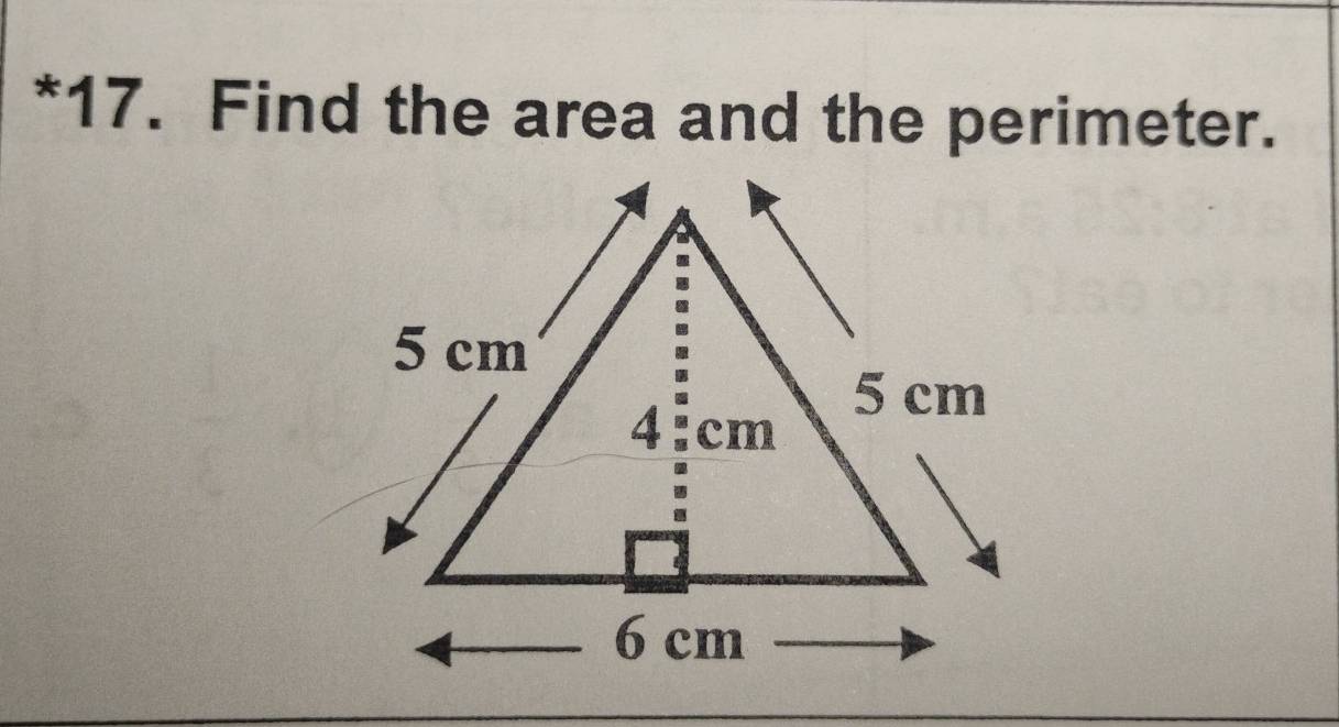 Find the area and the perimeter.