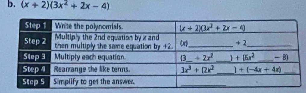 (x+2)(3x^2+2x-4)