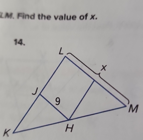 LM. Find the value of x.