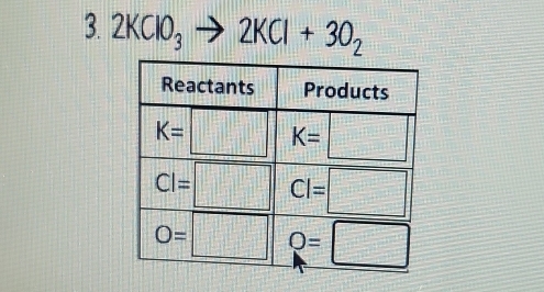 2KClO_3to 2KCl+3O_2