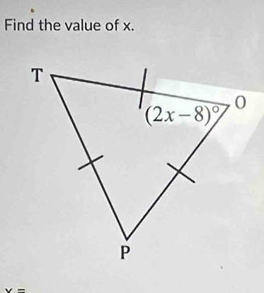 Find the value of x.
v=