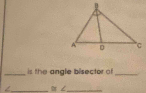 is the angle bisector of_
∠_  ∠_ 