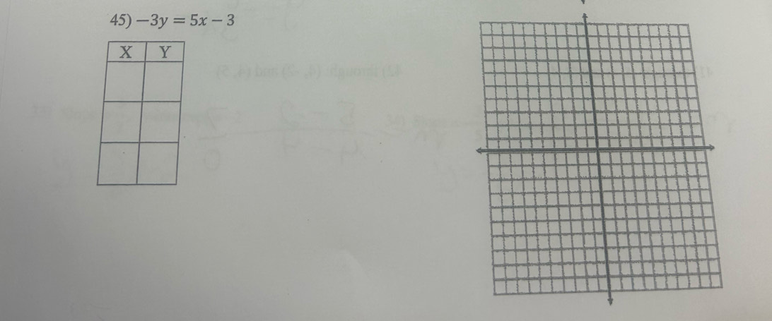 45)-3y=5x-3