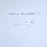 Make 2 the subject of 
uvg==frac (s+t)^210