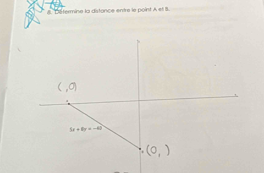 Determine la distance entre le point A et B.