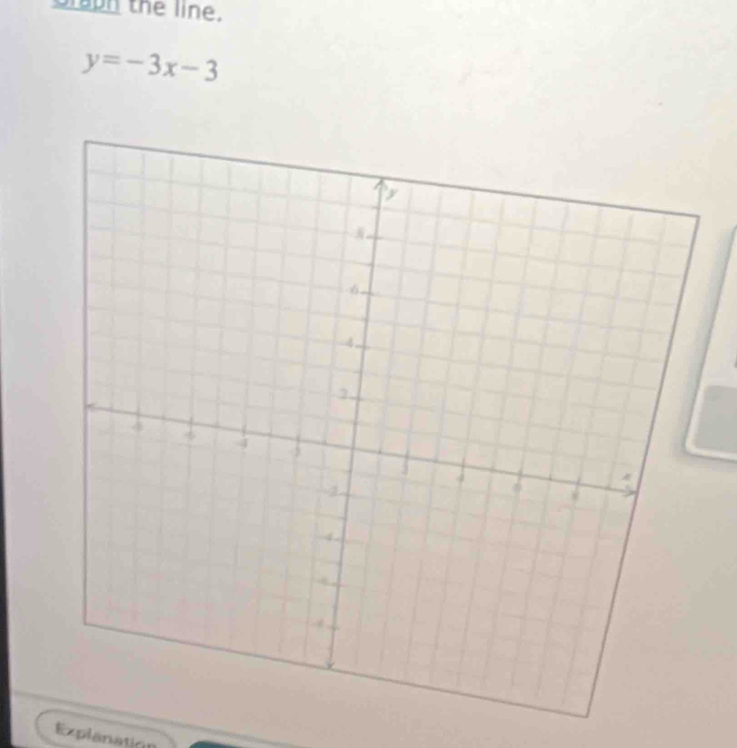 Graph the line.
y=-3x-3
Explanation