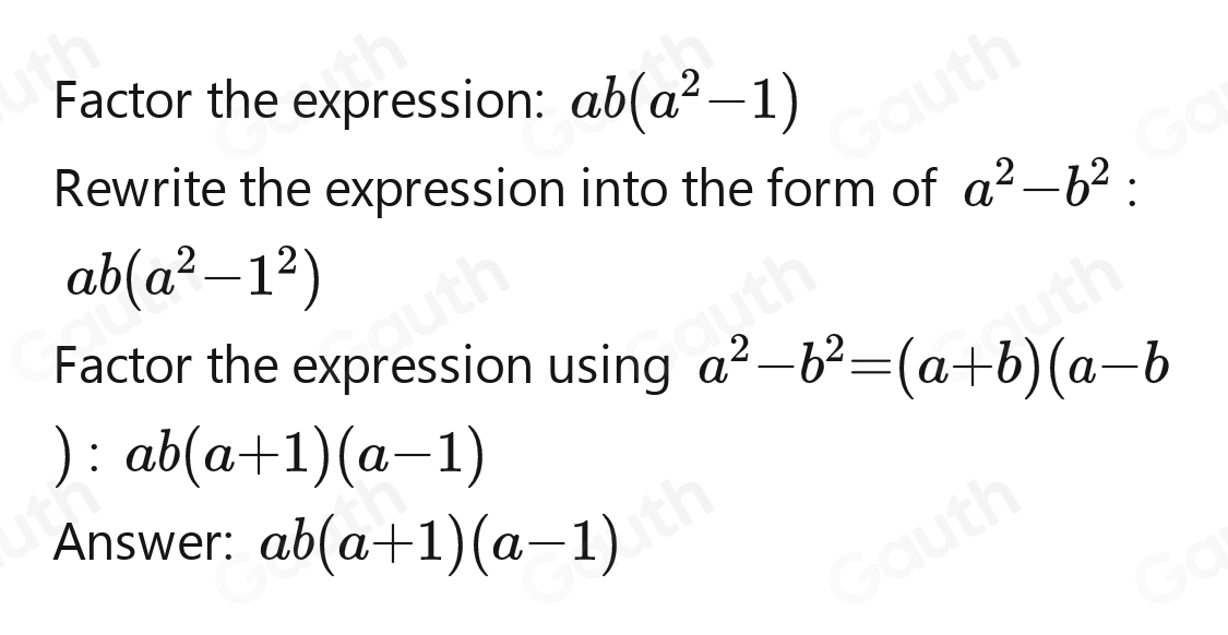 Solved: a^3 b-a b [Math]