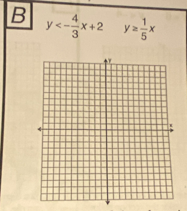 y<- 4/3 x+2 y≥  1/5 x