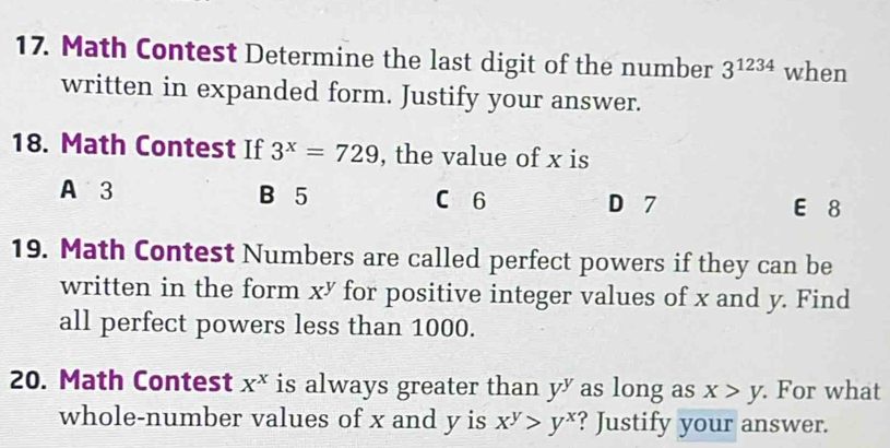 Solved: Math Contest Determine the last digit of the number 3^(1234 ...