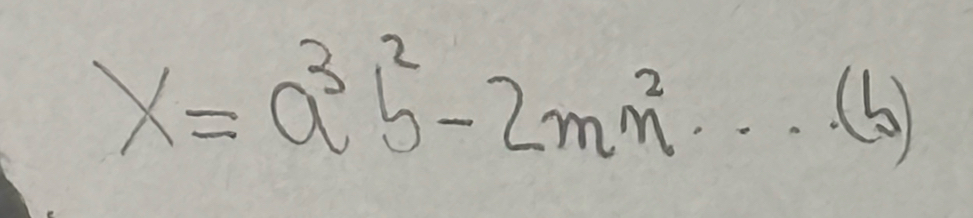 x=a^3b^2-2mn^2·s (b)