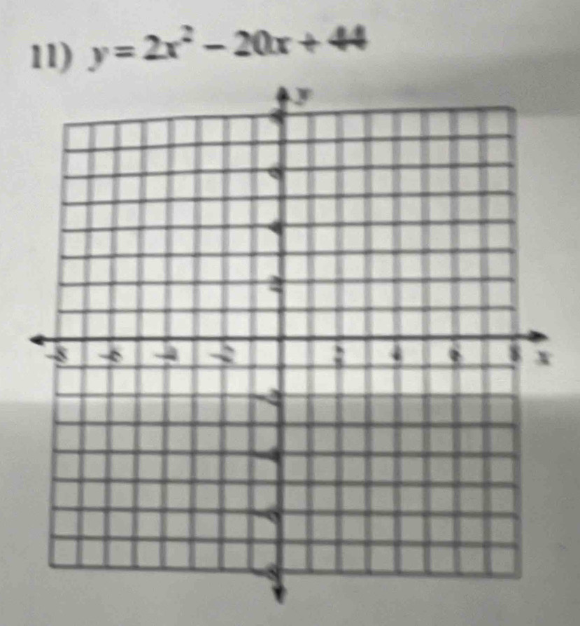 y=2x^2-20x+44