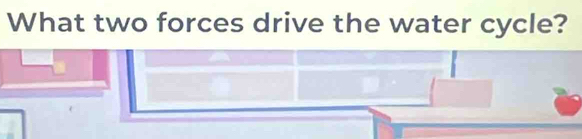 What two forces drive the water cycle?