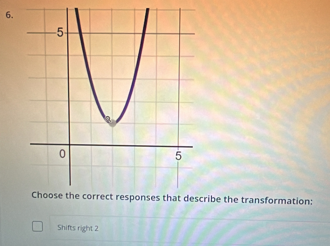 ribe the transformation: 
Shifts right 2