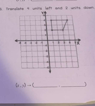 Translate 4 units left and 2 units down.
(x,y) (_ 
_)