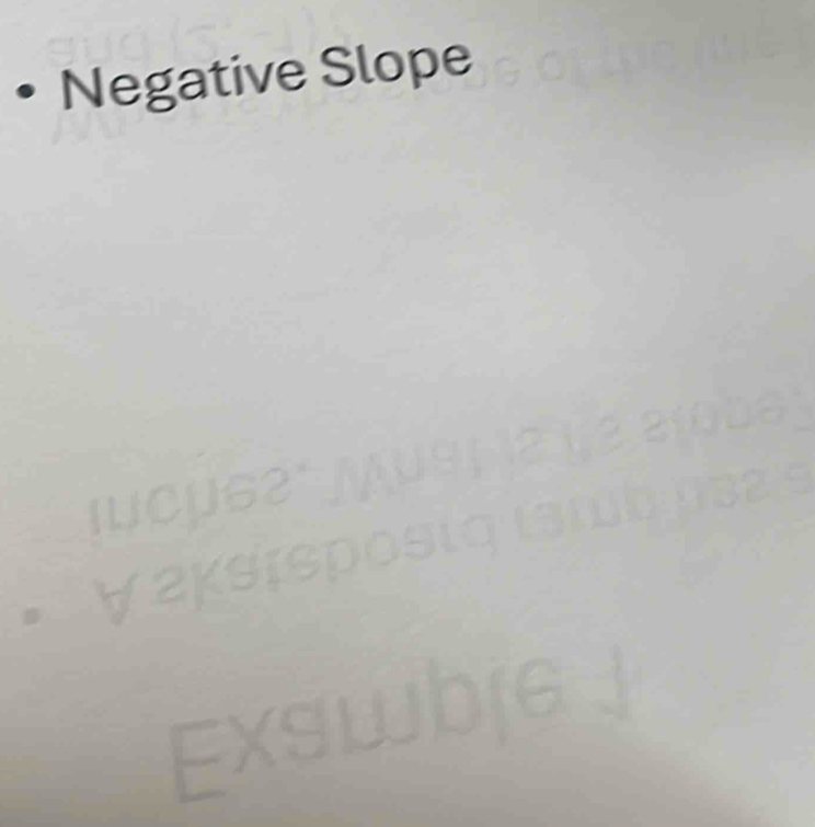 • Negative Slope