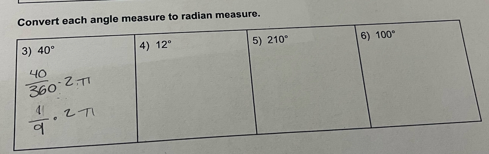 to radian measure.